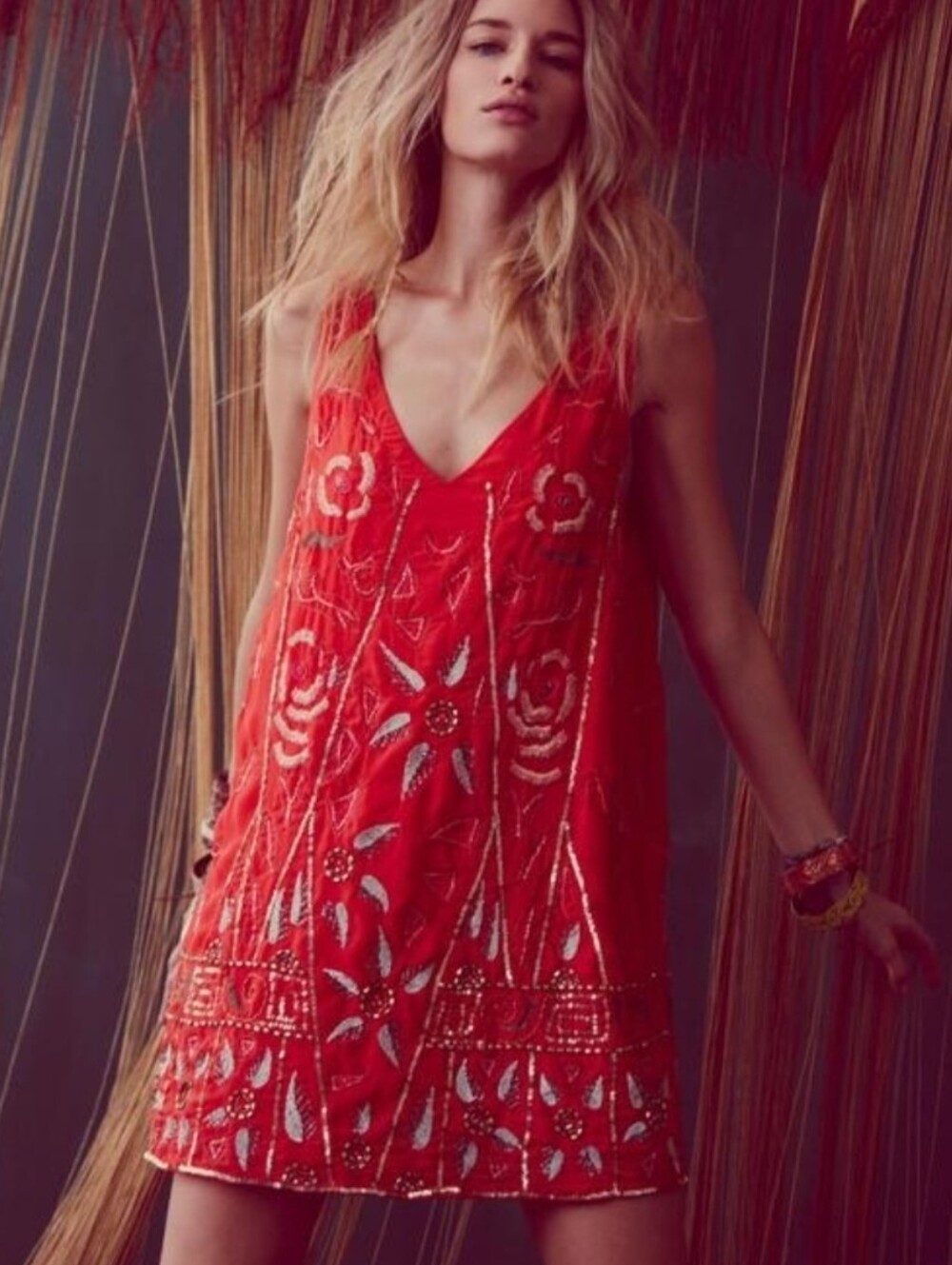 Free People Embellished Sleeveless Dress XS